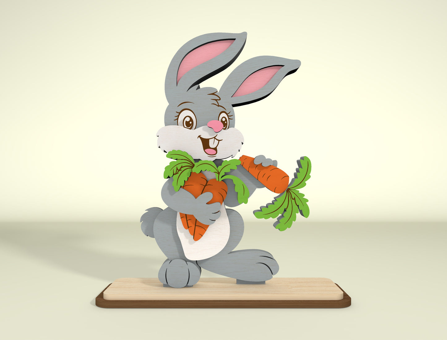 Easter Bunny Tabletop Decor Laser Cut File | Freestanding Rabbit Figures | Ready to Cut | Glowforge, xTool, LightBurn, etc.