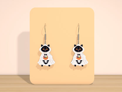 Halloween Cat & Dog Earrings SVG Bundle Laser Cut File | Cute Spooky Pet Earrings | Gothic Jewelry Style | Glowforge, xTool, LightBurn, etc.