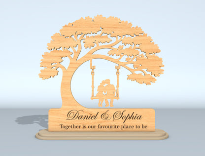 Personalized Romantic Couple Wooden Silhouette Laser Cut File Bundle | Love Tabletop Decor | Anniversary Gift Set | Glowforge, xTool, LightBurn, etc.