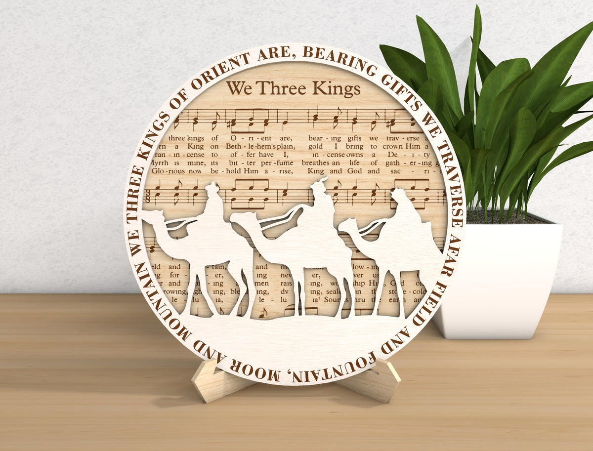 Christmas Nativity Sheet Music Round Sign SVG Bundle 4