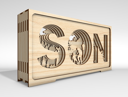 Son Layered Letter Sign SVG Laser Cut File for Glowforge and xTool