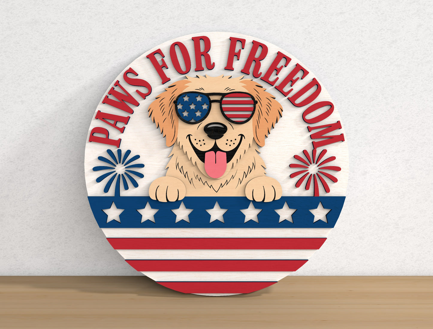 Patriotic Animal Door Hanger SVG Bundle for Glowforge