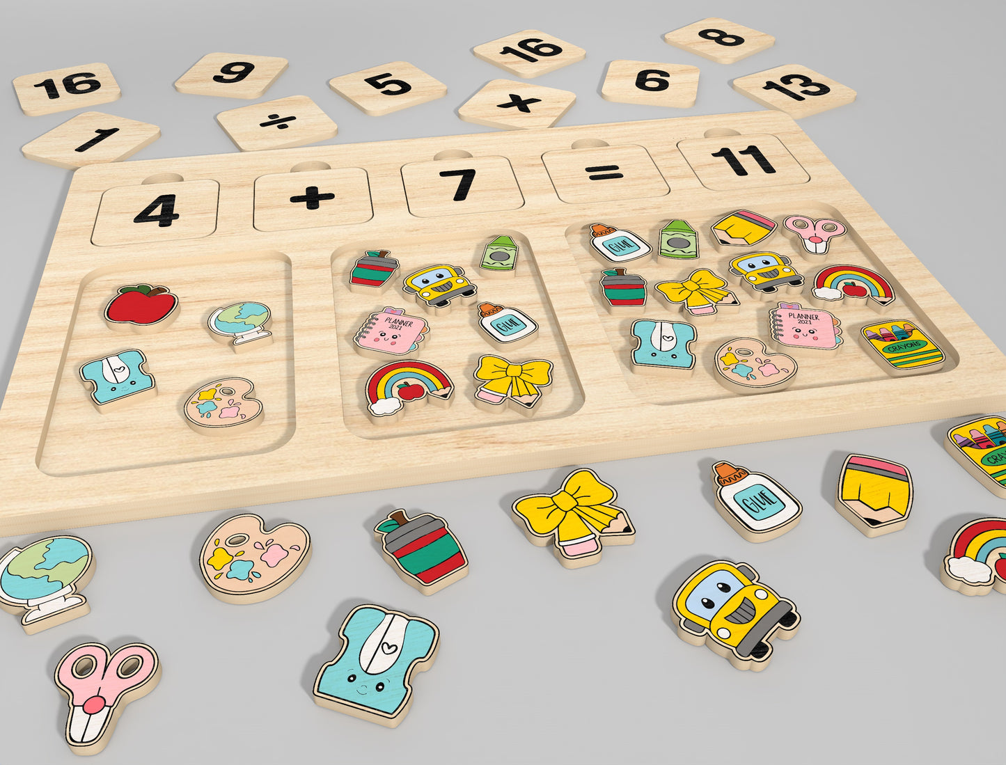 Montessori Math Toy SVG File for Glowforge and LightBurn