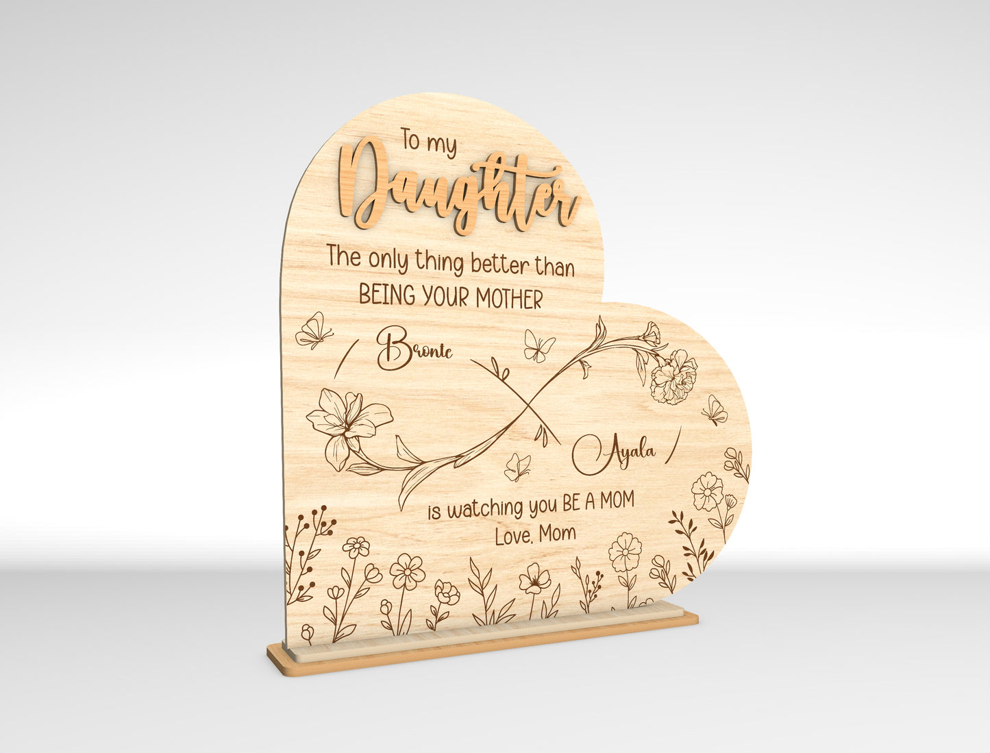 Personalized To My Daughter Birth Month Flower SVG Bundle for Glowforge and xTool