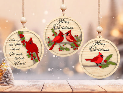 Cardinal Memorial Ornament SVG Bundle for Glowforge and LightBurn