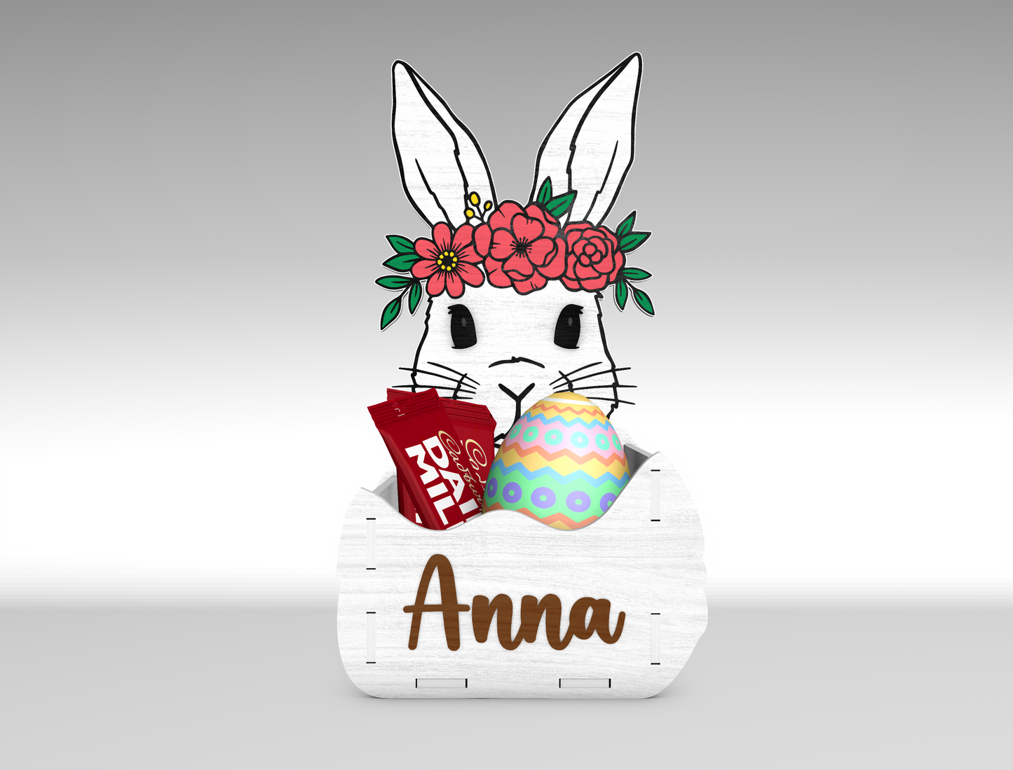 Bunny Basket Holder SVG Set Easter Candy 5 Designs for Glowforge and xTool