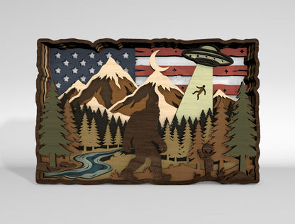 Bigfoot SVG Bundle Layered Forest Sasquatch Laser Cut Designs