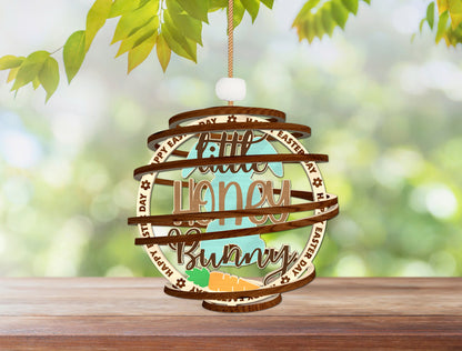 Easter Spiral Ornament SVG Happy Easter Layered Wooden for Glowforge and xTool