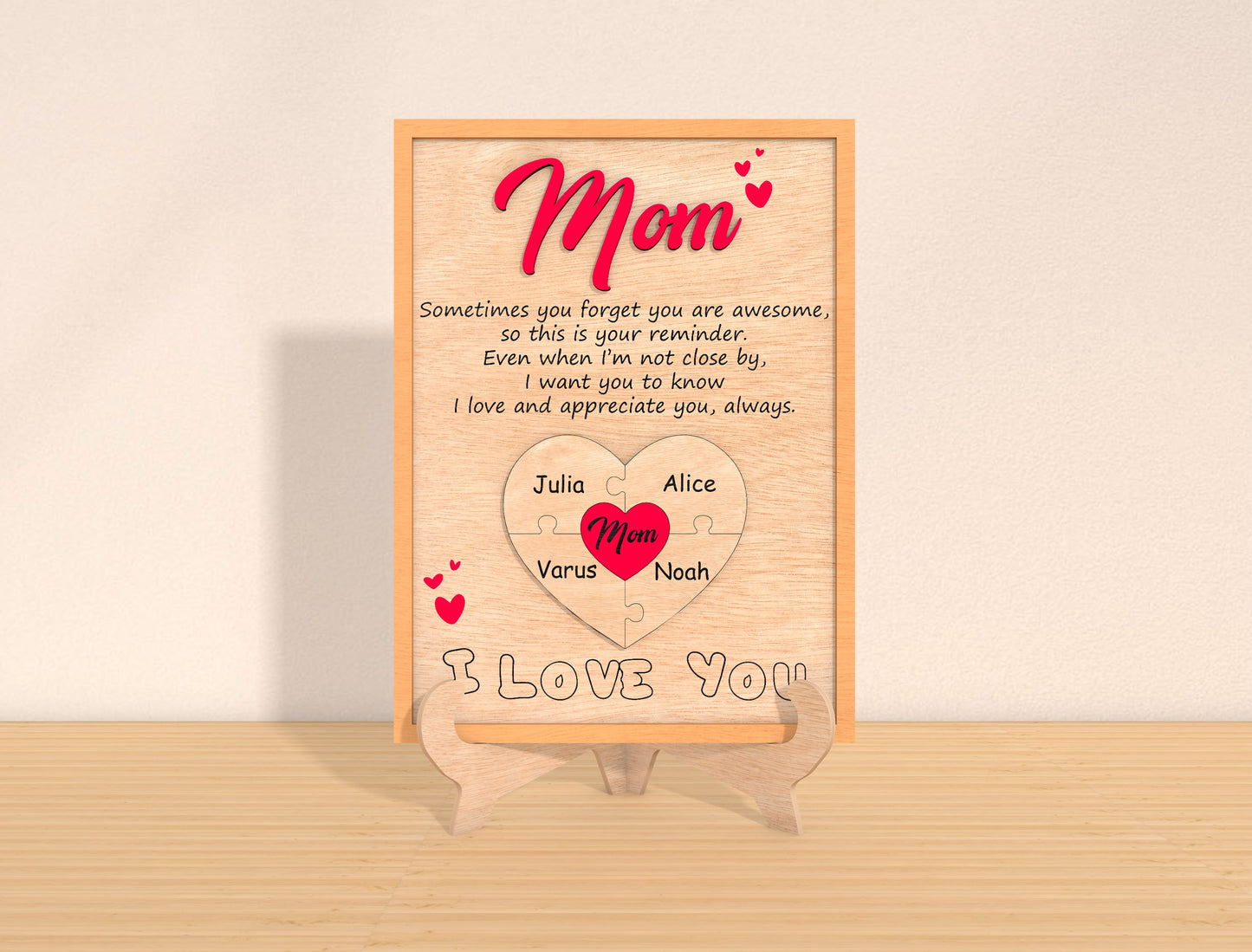 Mom Heart Quote Sign SVG Sometimes You Forget for LightBurn and xTool