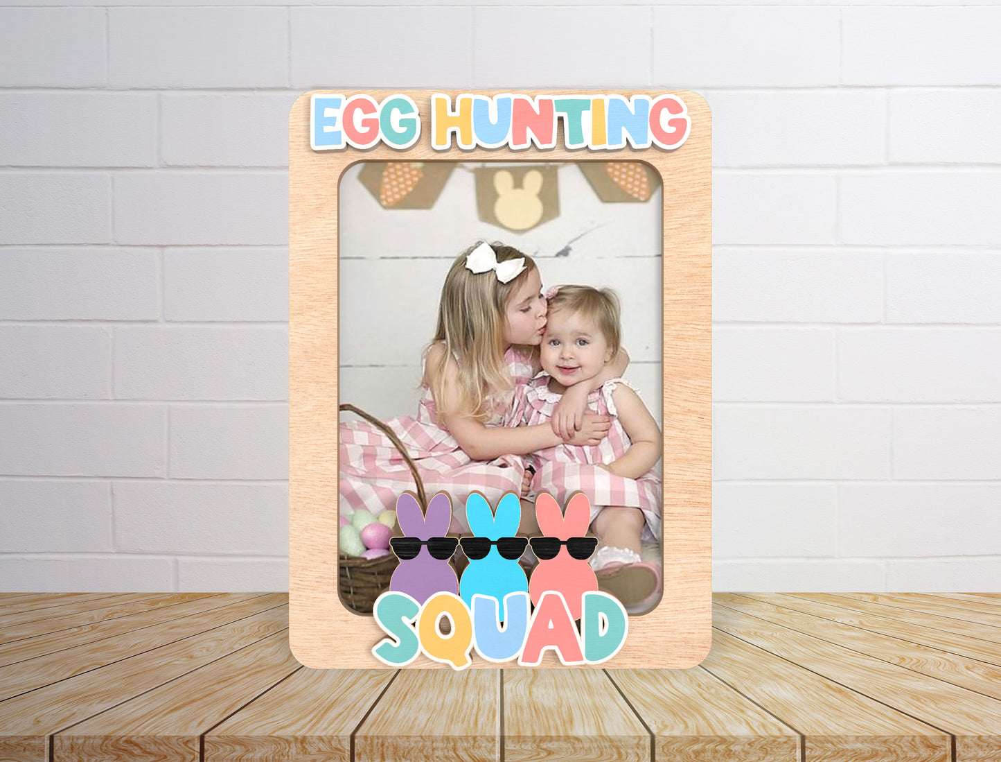 Egg Hunting Squad Photo Frame SVG Bundle for Glowforge and xTool
