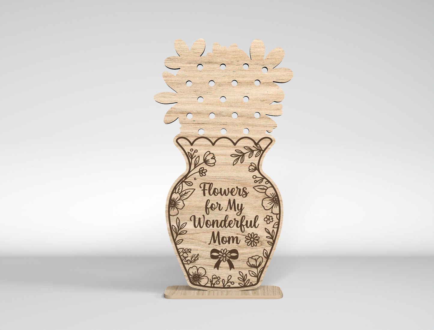 Mother's Day Flower Holder SVG Bundle Laser Cut File for LightBurn and xTool