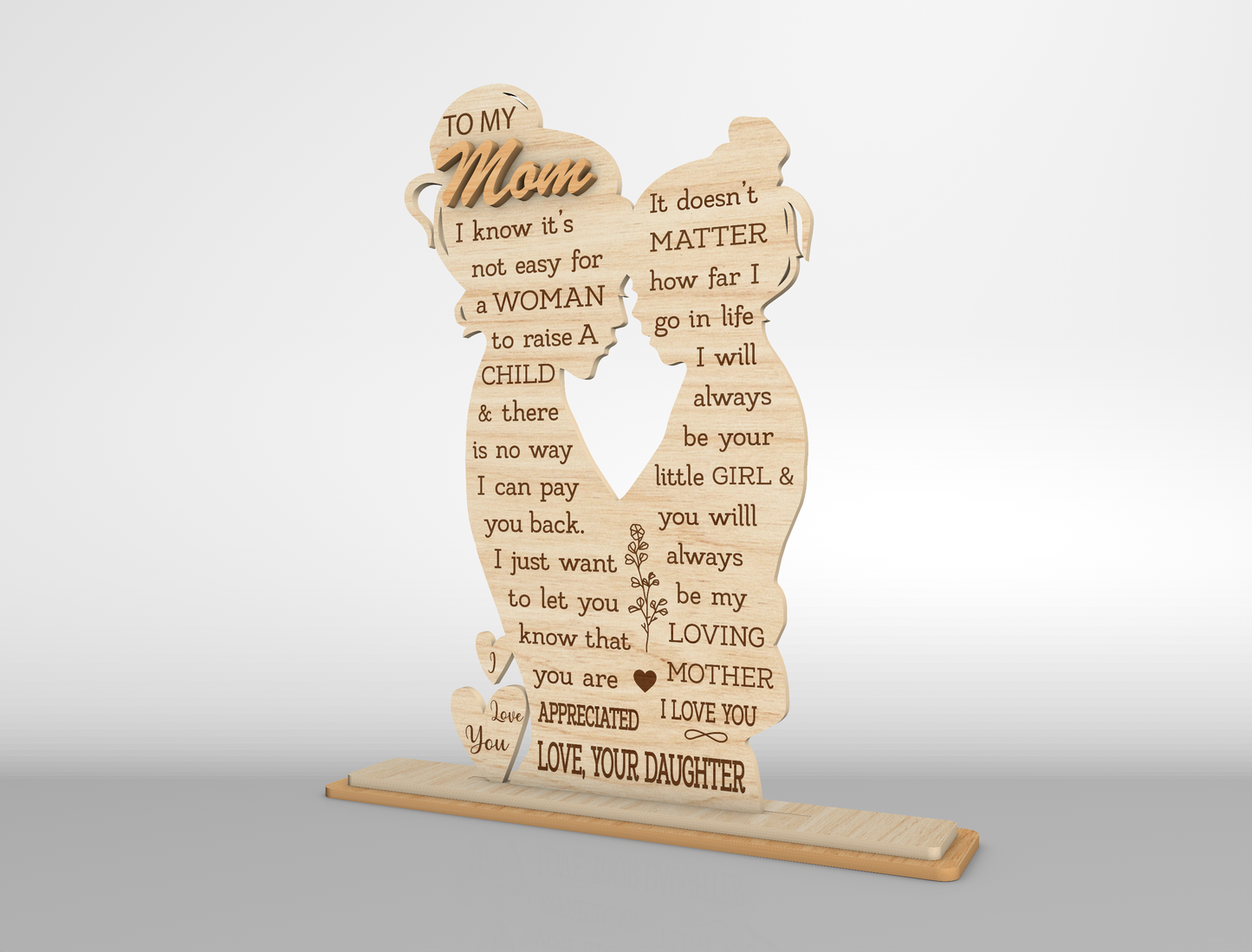 Mom and Dad Couple Tabletop Sign SVG for Glowforge and xTool