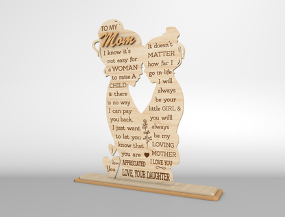 Mom and Dad Couple Tabletop Sign SVG for Glowforge and xTool