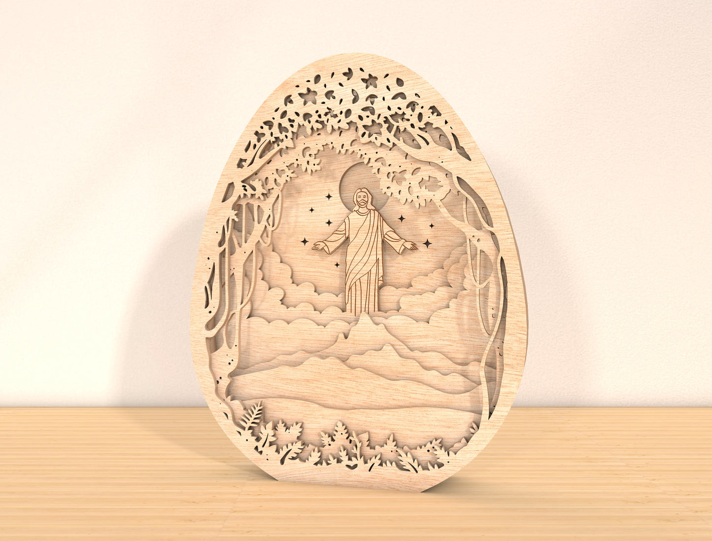 Multilayer Angel Light Scene SVG Christian Heaven for xTool and LightBurn