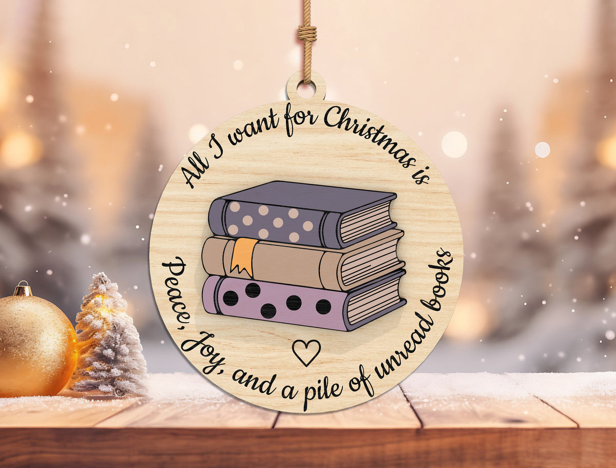 Book Lover Christmas Ornament SVG Bundle 4