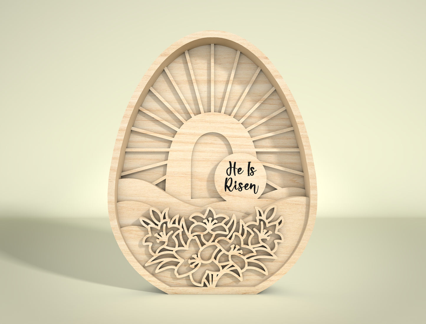 Multilayer Easter Egg SVG Bundle Christian Egg Scene for LightBurn
