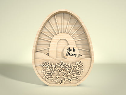 Multilayer Easter Egg SVG Bundle Christian Egg Scene for LightBurn