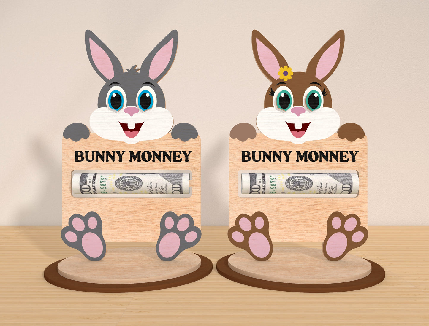 Bunny Money Holder SVG Bundle Cash Holder Easter for LightBurn and xTool