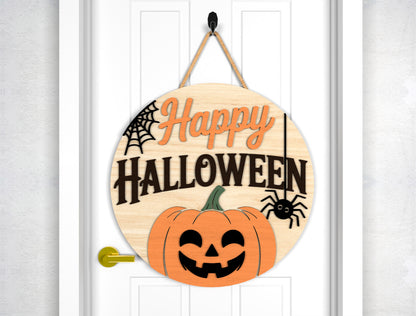 Happy Halloween Ghost Door Sign SVG Laser Cut Files for Glowforge
