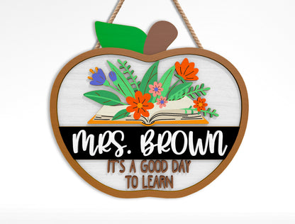 Personalized Teacher Sunflower Classroom Sign SVG Bundle Laser Cut File for Glowforge