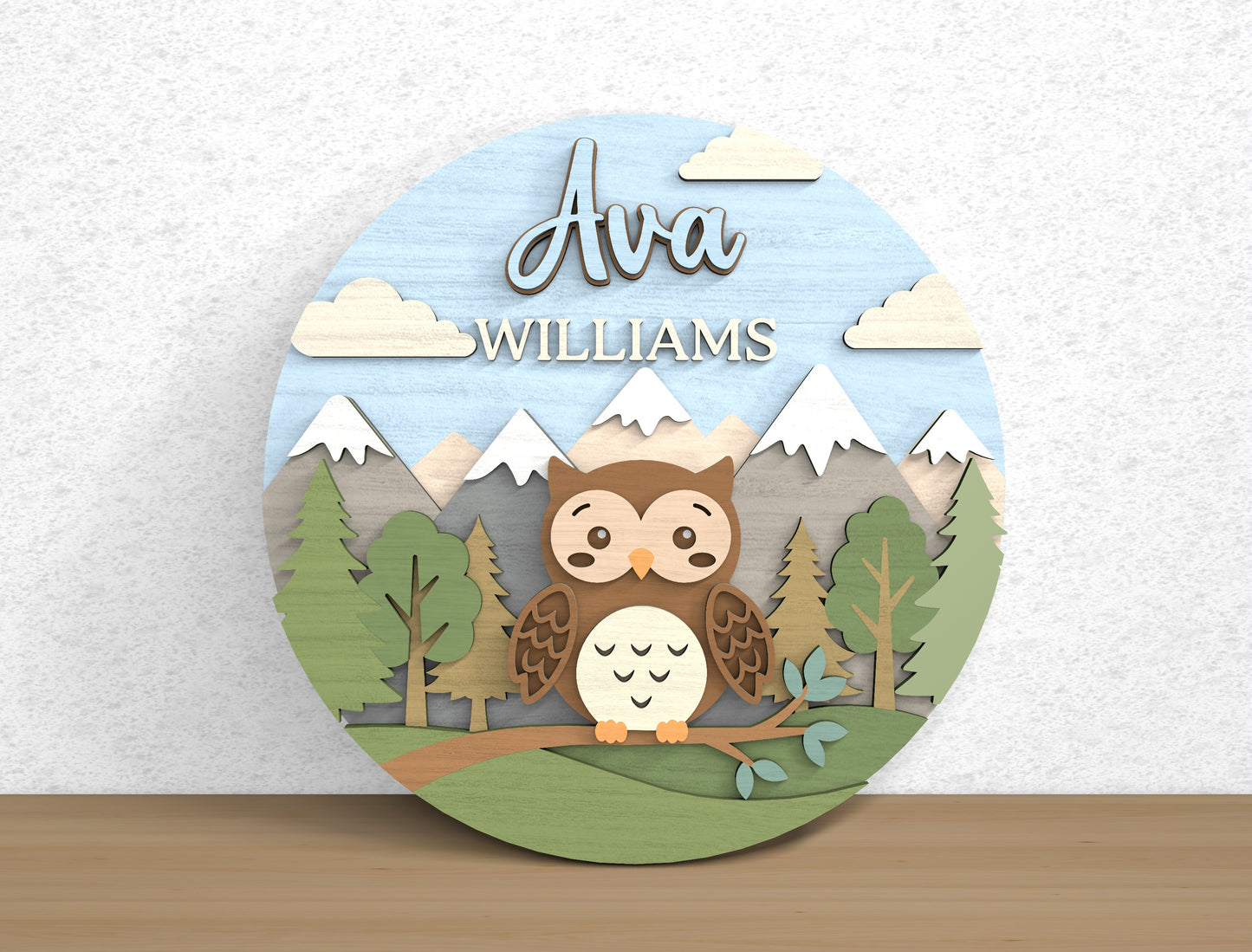 Forest Animal Baby Name SVG File for Glowforge and xTool