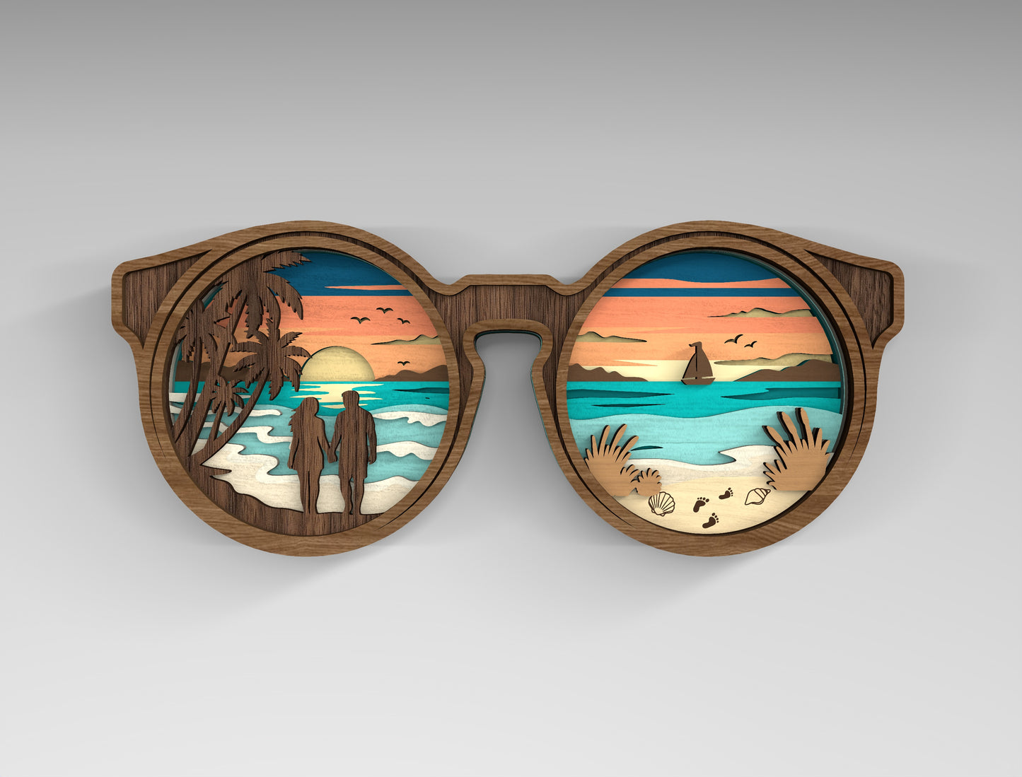 Summer Beach Multilayer SVG Bundle for Glowforge xTool LightBurn 11 Designs