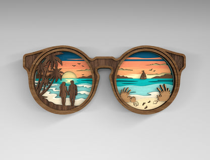 Summer Beach Multilayer SVG Bundle for Glowforge xTool LightBurn 11 Designs