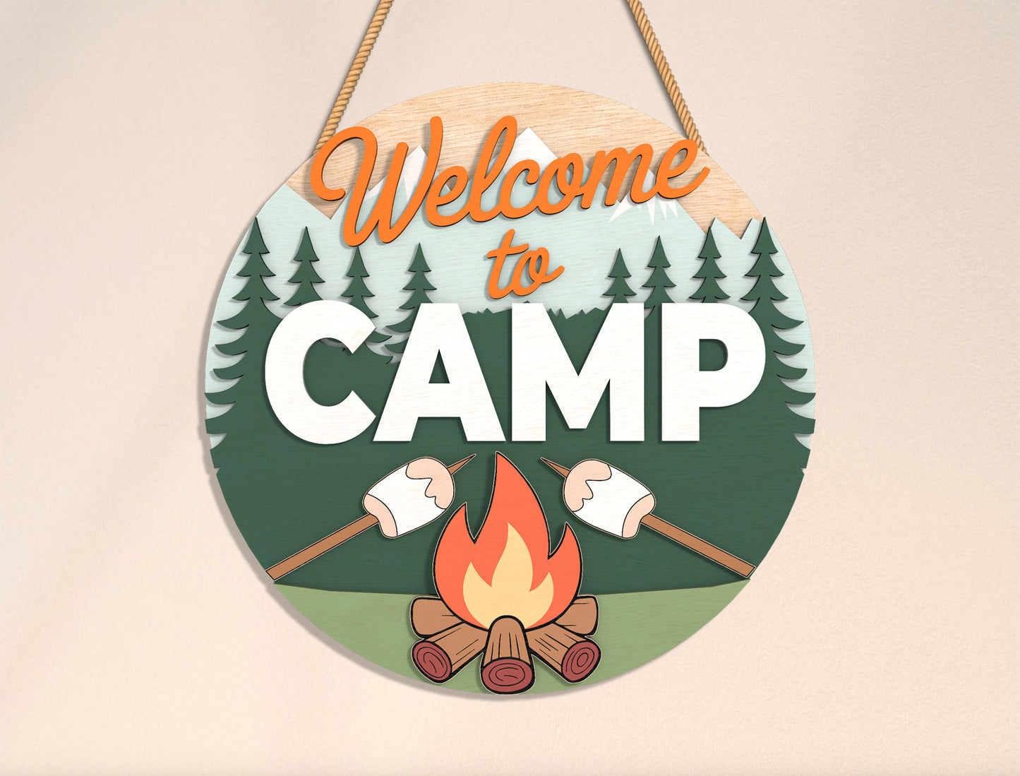 Camping Door Sign Bundle SVG for Glowforge and xTool Laser Cut File