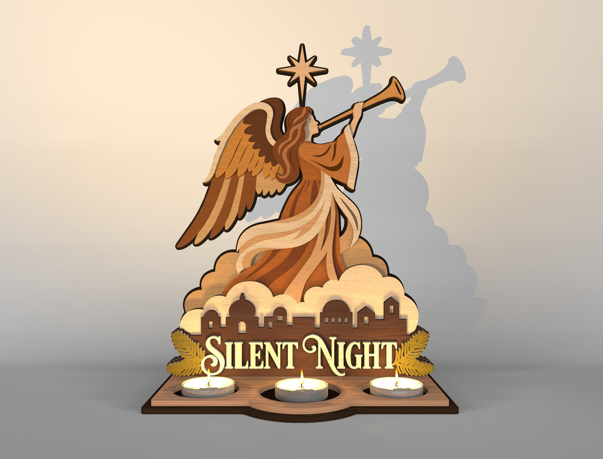 Christmas Candle Holder SVG Bundle 10 Christian Laser Cut Designs