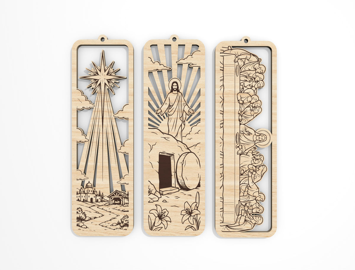 Christmas Nativity Bookmark SVG Bundle Christian Laser Cut Files