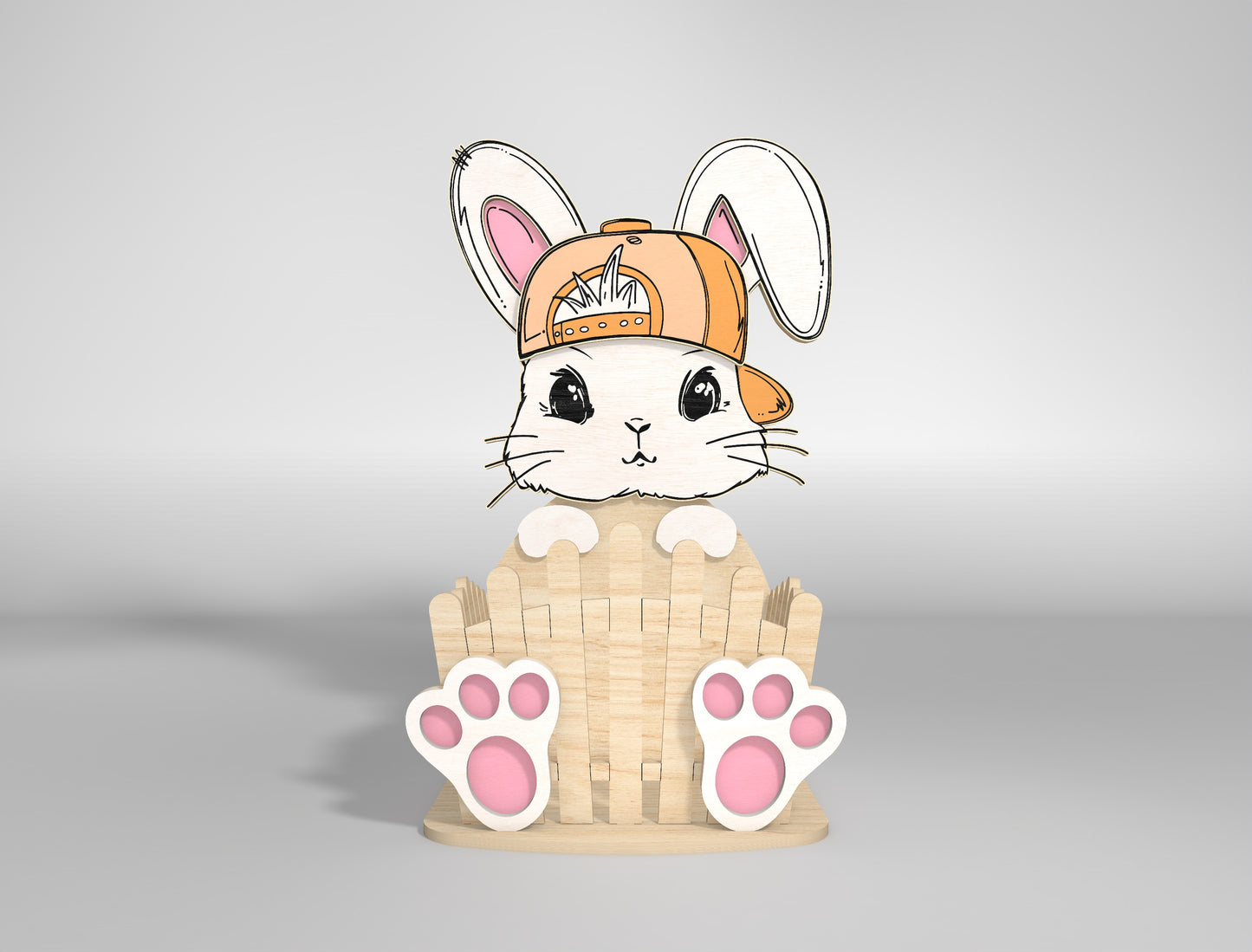 Cute Bunny Basket Egg Holder Glasses Cap SVG 2 Designs for Glowforge and xTool