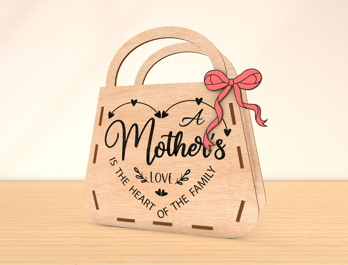 Mother’s Day Purse Sign Laser Cut File Bundle | Mom Quote Decor | Layered Wooden Handbag Design | Glowforge, xTool, LightBurn, etc.