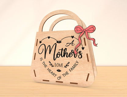 Mother’s Day Purse Sign Laser Cut File Bundle | Mom Quote Decor | Layered Wooden Handbag Design | Glowforge, xTool, LightBurn, etc.