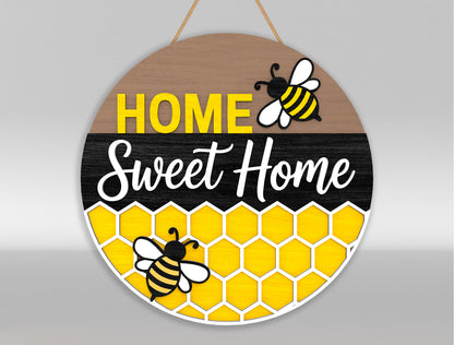 Bee Welcome Door Hanger SVG Bundle for Glowforge and xTool