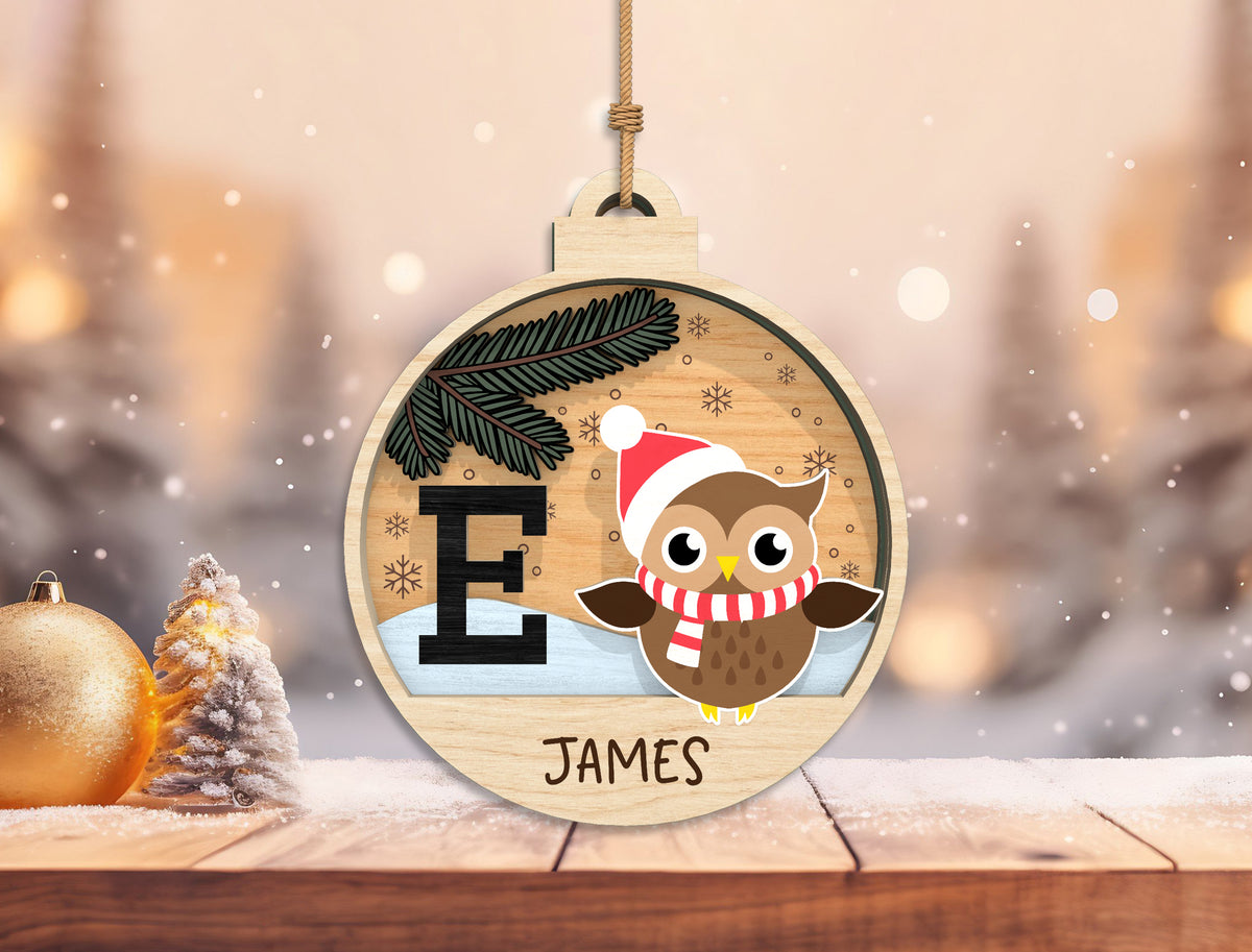Personalized Christmas Alphabet Ornament SVG Laser Cut File 4