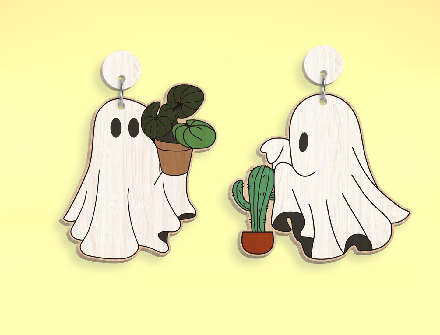 Halloween Ghost Plant Ornament SVG Bundle 9 Designs for xTool LightBurn