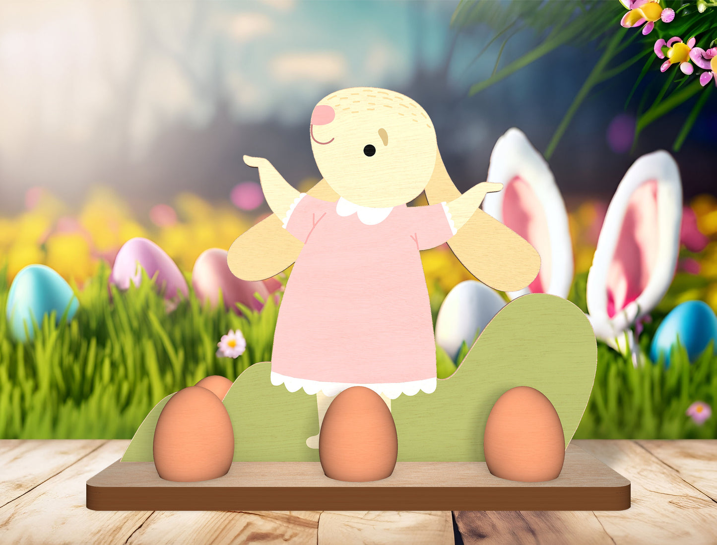 Easter Bunny Egg Holder SVG Spring Bunny Basket for Glowforge and xTool