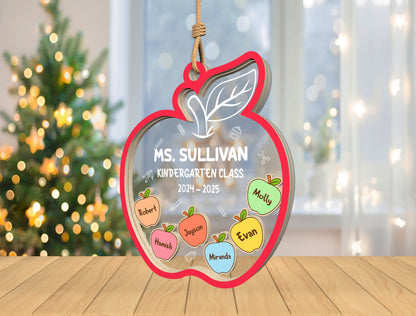 Personalized Teacher Shaker Class Ornament SVG for Glowforge and xTool