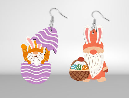 Easter Gnome Earrings SVG Set 8 Cute Bunny Jewelry for LightBurn and xTool