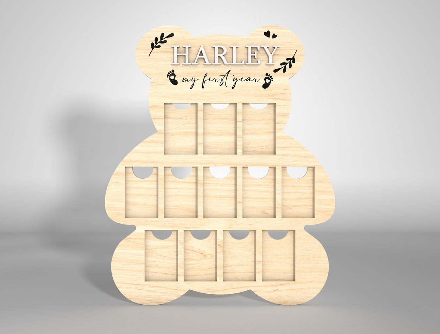 Personalized Baby Milestone Frame SVG for xTool and Glowforge