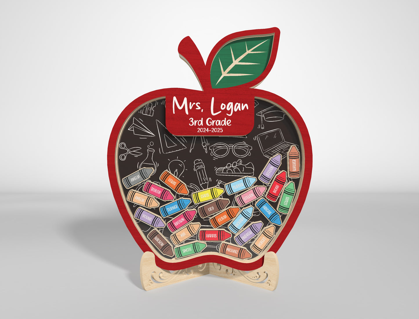 Personalized Teacher Appreciation Shaker SVG for xTool and LightBurn