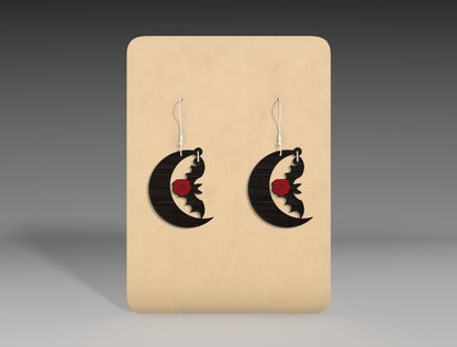 Halloween Moon Earrings SVG Bundle 12 Designs for Glowforge LightBurn xTool