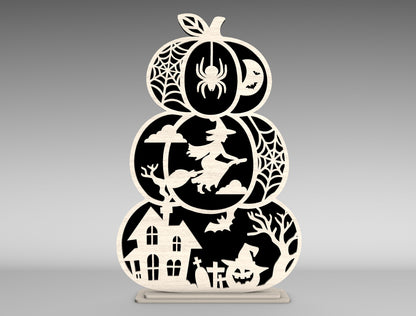 Halloween Pumpkin Silhouette SVG Bundle Laser Cut Files for Glowforge