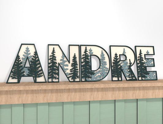 Forest Alphabet Letter SVG Bundle for Glowforge and LightBurn