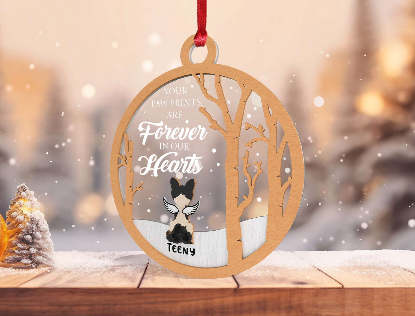 Pet Memorial Ornament SVG Laser Cut File for Glowforge
