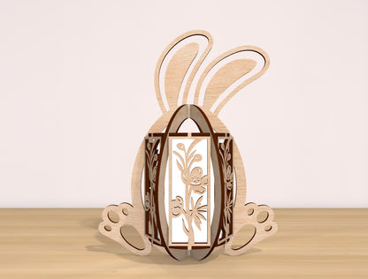 Easter Bunny Lantern SVG Bundle Rabbit Egg 7 Designs for Glowforge and xTool