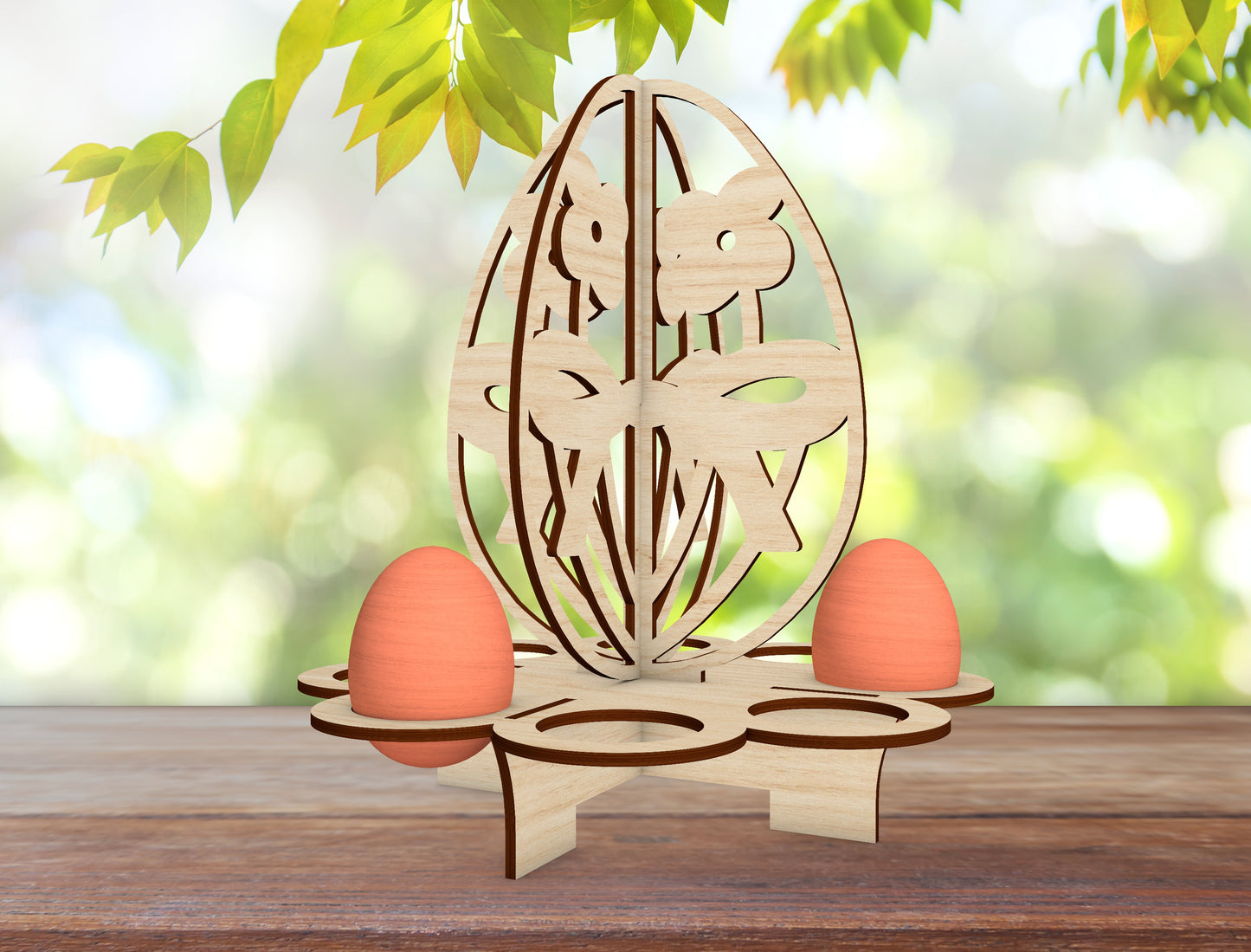 Easter Egg Holder Basket Stand SVG Bunny Floral Design for Glowforge and xTool