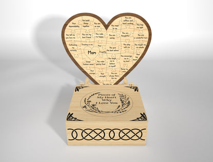 Why I Love You Heart Puzzle SVG Pieces of My Heart for Glowforge