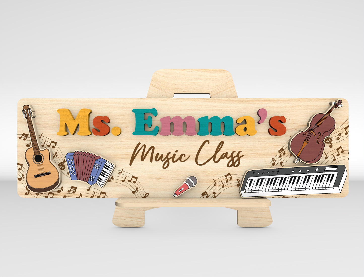 Personalized Teacher Name Plate SVG Laser Cut File for Glowforge Users