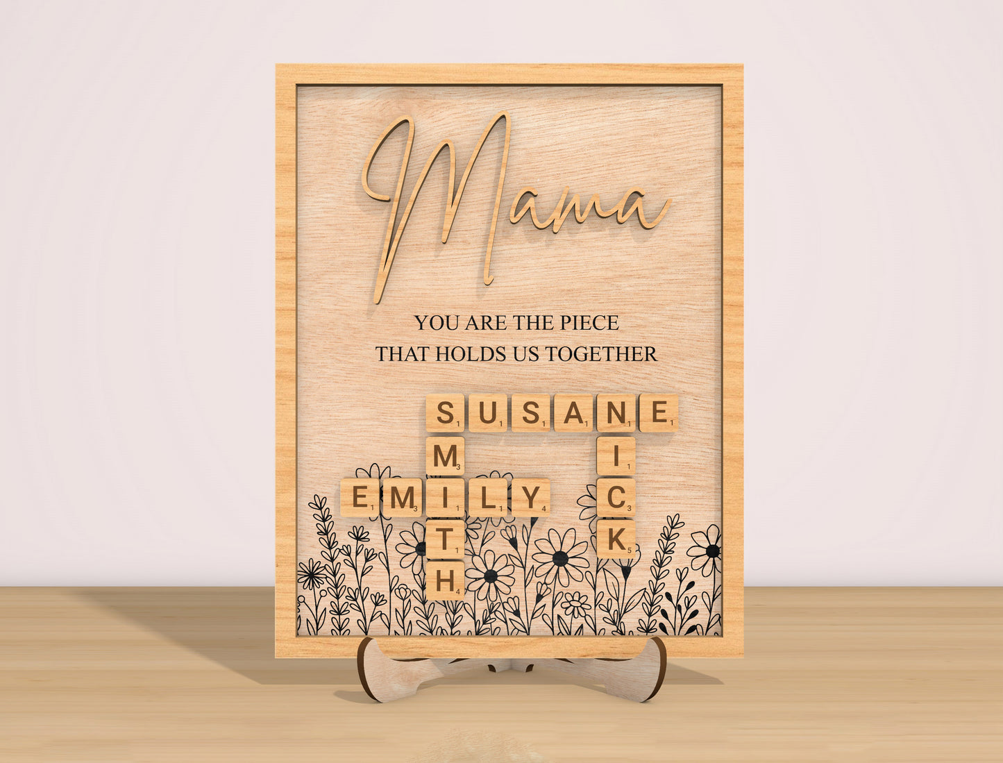 Personalized Mom Scrabble Sign SVG for xTool and Glowforge